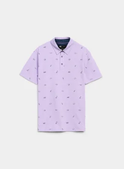 Optical stripe mini-pattern polo
