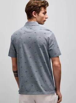 Optical stripe mini-pattern polo