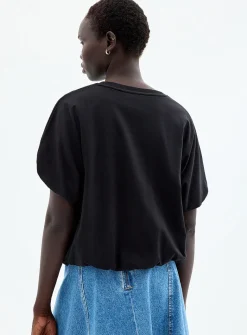 Organic cotton bubble-hem T-shirt