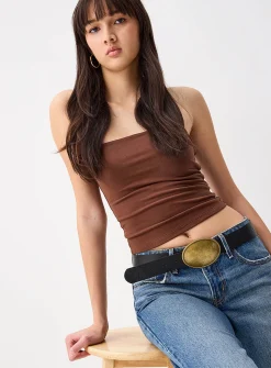 Organic cotton double-layer tube top