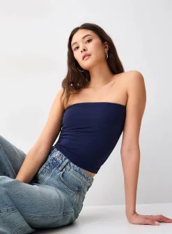 Organic cotton double-layer tube top