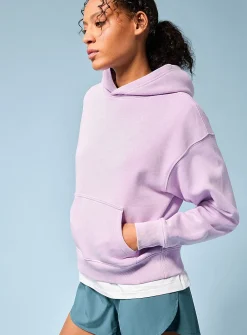 Organic cotton fleece jersey hoodie