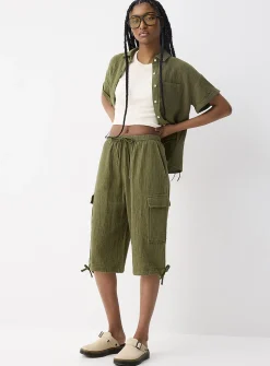 Organic cotton gauze Bermuda short