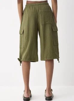 Organic cotton gauze Bermuda short