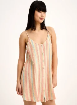 Organic cotton gauze buttoned dress