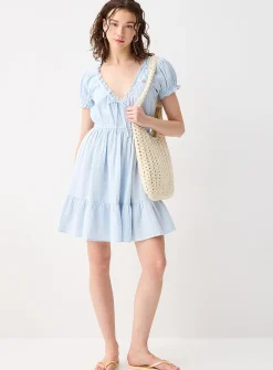 Organic cotton gauze tiered dress