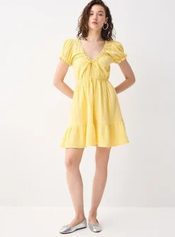 Organic cotton gauze tiered dress