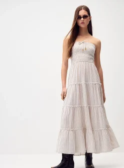 Organic cotton gauze tiered tube dress