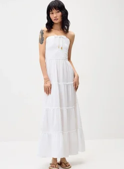 Organic cotton gauze tiered tube dress