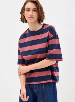 Organic cotton striped boxy T-shirt