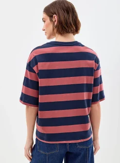 Organic cotton striped boxy T-shirt