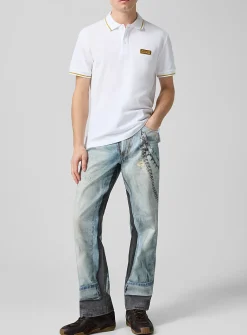 Overlaid effect trompe-l'oeil jean