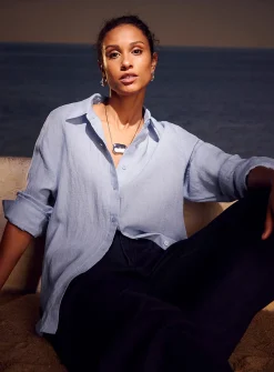 Oversized pure linen shirt