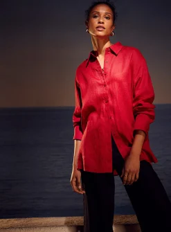 Oversized pure linen shirt