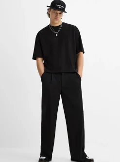 Oversized cropped Pima cotton T-shirt