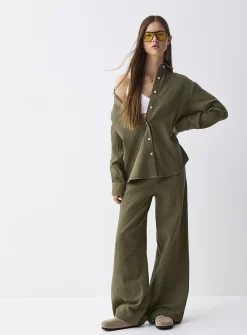 Oversized organic cotton gauze shirt