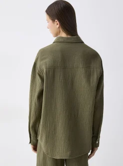 Oversized organic cotton gauze shirt