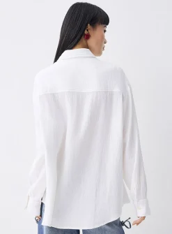 Oversized organic cotton gauze shirt