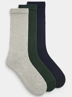 Padded stretch ribbed socks