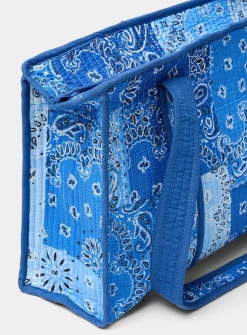 Paisley patchwork quilted tote bag