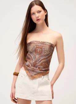 Paisley pattern pure silk scarf