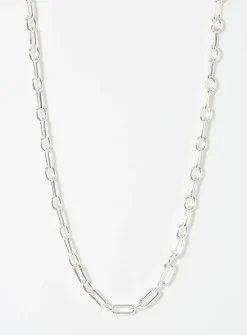 Paperclip-link silver chain