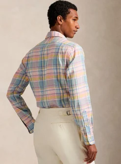 Pastel check linen shirt