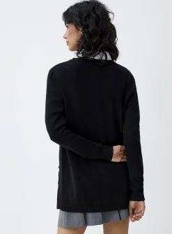 Patch pocket open cardigan