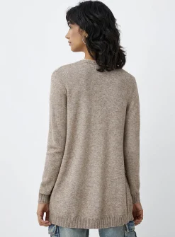 Patch pocket open cardigan