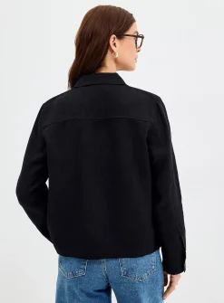 Patch pockets pure linen jacket