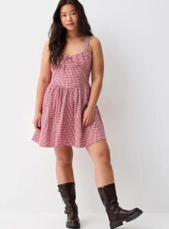 Patterned fit-and-flare minidress