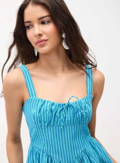 Patterned fit-and-flare minidress