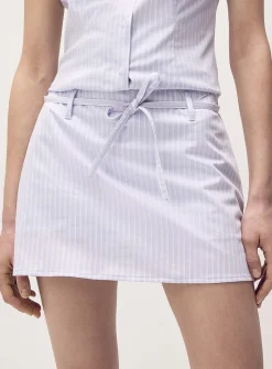 Patterned poplin mini-skort
