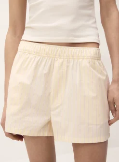 Patterned poplin short