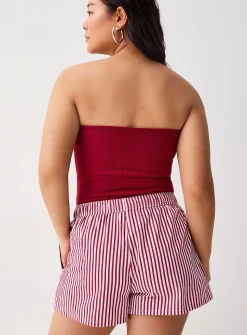 Patterned poplin short