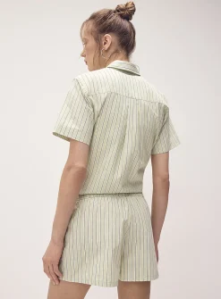 Patterned poplin short