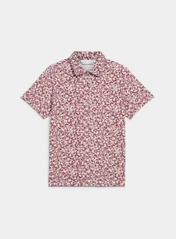 Patterned stretch jersey polo shirt