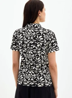 Patterned stretch jersey polo shirt