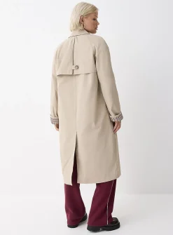 Patterned-lining trench coat