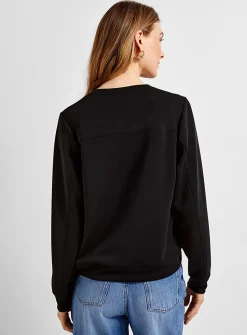 Peachskin crew-neck sweatshirt