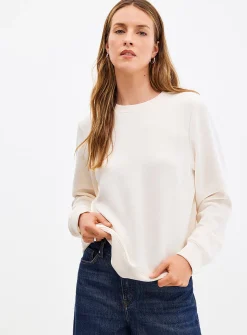 Peachskin crew-neck sweatshirt