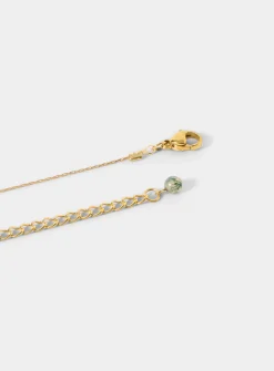 Pearl and faceted stones fine chain