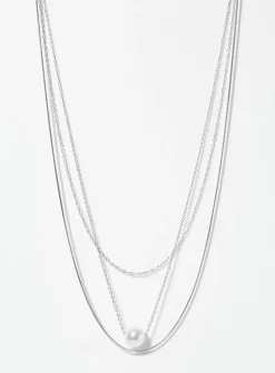 Pearly bead multi-strand necklace