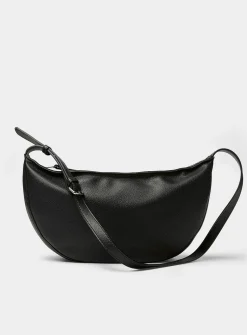 Pebbled half-moon bag