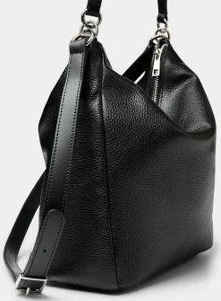 Pebbled leather minimalist hobo bag