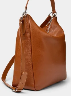 Pebbled leather minimalist hobo bag