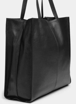 Pebbled leather square tote bag