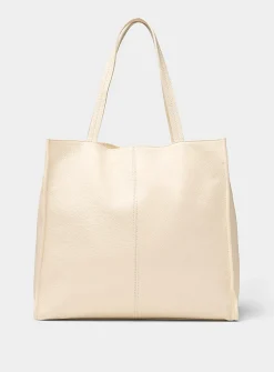 Pebbled leather square tote bag