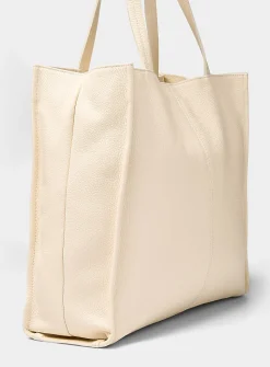 Pebbled leather square tote bag