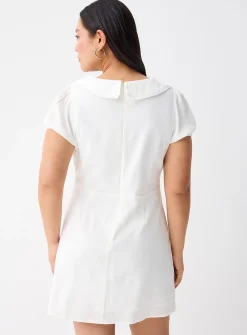 Peter Pan collar linen blend minidress